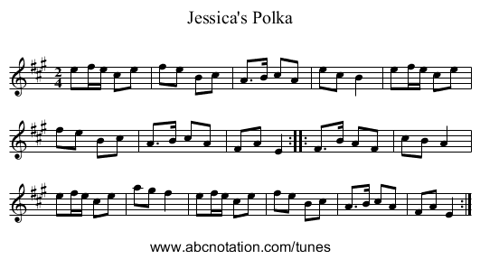 Jessica's Polka - staff notation