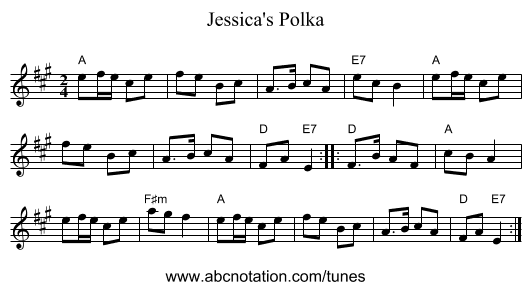 Jessica's Polka - staff notation