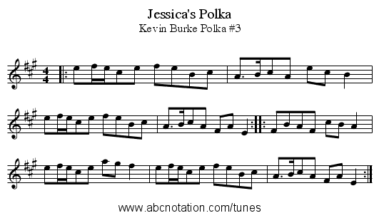 Jessica's Polka - staff notation