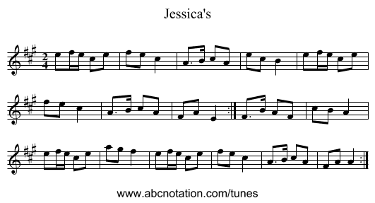 Jessica's - staff notation