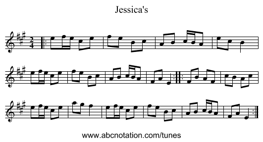 Jessica's - staff notation