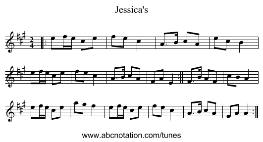 Jessica's - staff notation