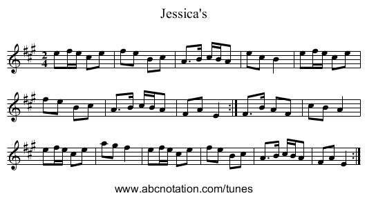 Jessica's - staff notation