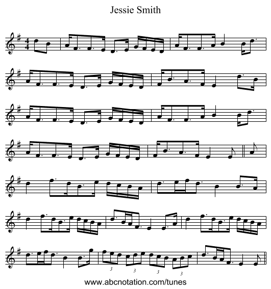 Jessie Smith - staff notation