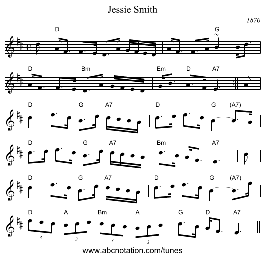 Jessie Smith - staff notation