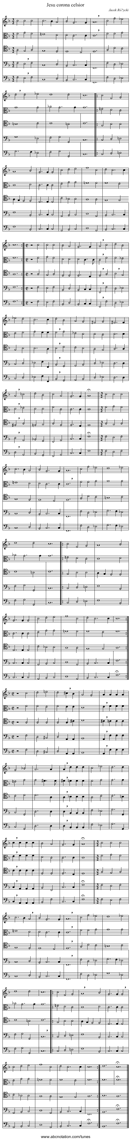 Jesu corona celsior - staff notation