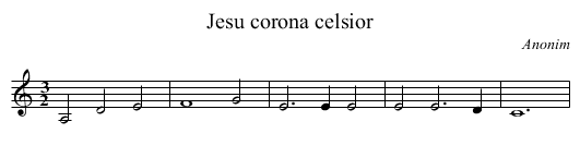 Jesu corona celsior - staff notation