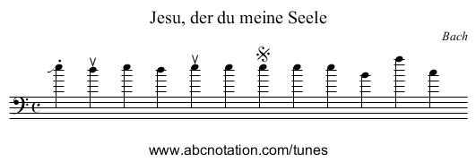 Jesu, der du meine Seele - staff notation