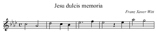 Jesu dulcis memoria - staff notation