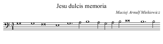 Jesu dulcis memoria - staff notation