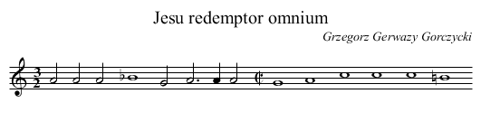 Jesu redemptor omnium - staff notation