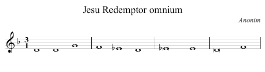 Jesu Redemptor omnium - staff notation