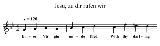 Jesu, zu dir rufen wir - staff notation
