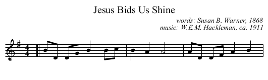 Jesus Bids Us Shine - staff notation