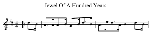 Jewel Of A Hundred Years - staff notation