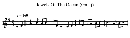 Jewels Of The Ocean (Gmaj) - staff notation