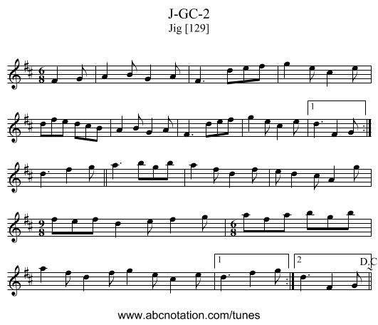 J-GC-2 - staff notation