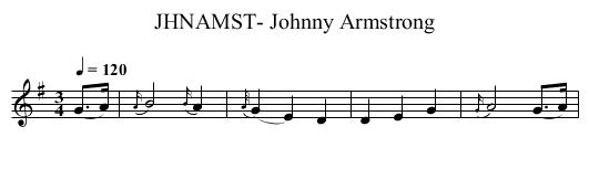 JHNAMST- Johnny Armstrong - staff notation