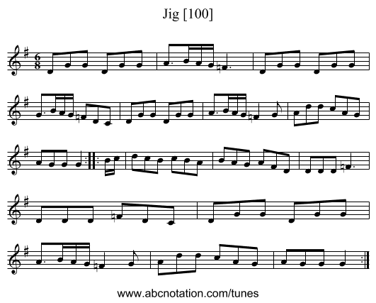 Jig [100] - staff notation