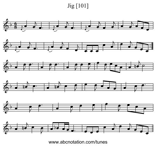 Jig [101] - staff notation