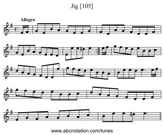 Jig [105] - staff notation