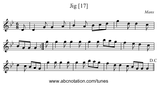 Jig [17] - staff notation