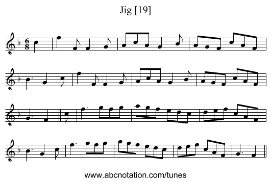 Jig [19] - staff notation