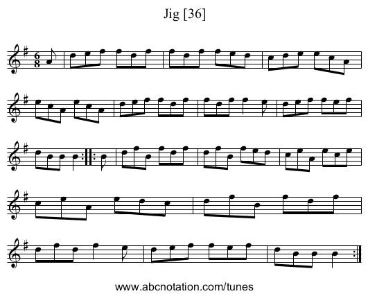 Jig [36] - staff notation