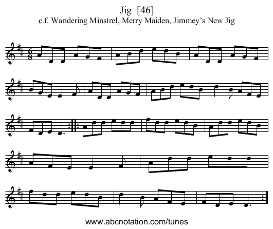 Jig  [46] - staff notation