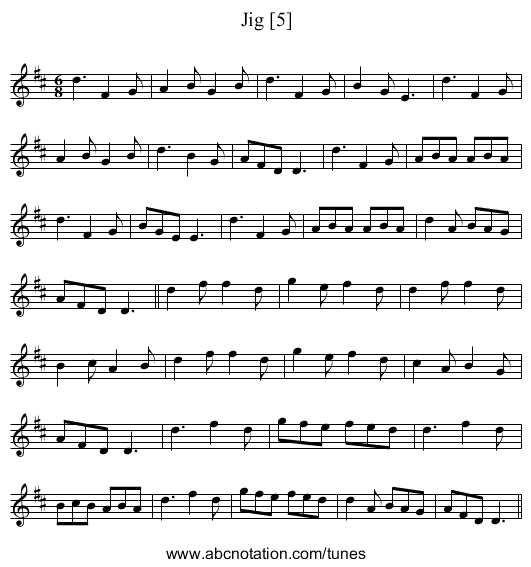 Jig [5] - staff notation