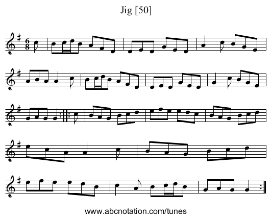 Jig [50] - staff notation