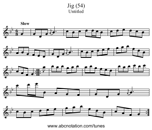 Jig (54) - staff notation