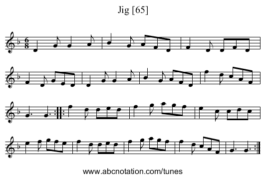 Jig [65] - staff notation
