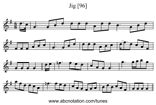 Jig [96] - staff notation