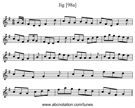 Jig [98a] - staff notation