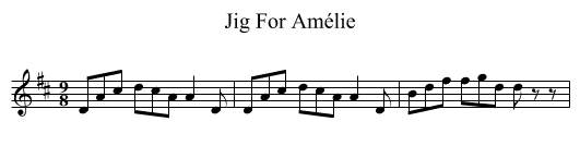 Jig For Amélie - staff notation