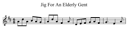 Jig For An Elderly Gent - staff notation