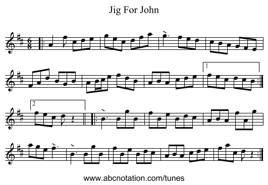 Jig For John - staff notation