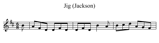 Jig (Jackson) - staff notation