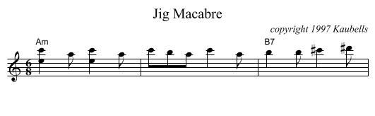 Jig Macabre - staff notation
