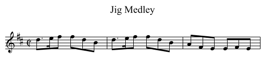 Jig Medley - staff notation