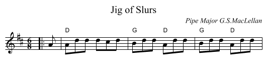 Jig of Slurs - staff notation