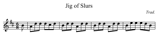 Jig of Slurs - staff notation