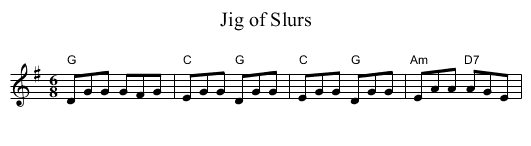 Jig of Slurs - staff notation