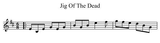 Jig Of The Dead - staff notation