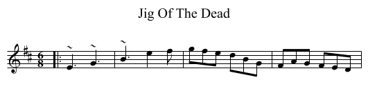 Jig Of The Dead - staff notation