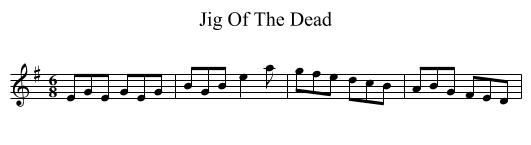 Jig Of The Dead - staff notation