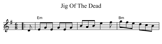 Jig Of The Dead - staff notation