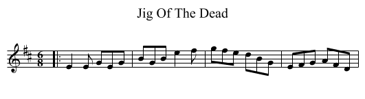 Jig Of The Dead - staff notation
