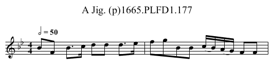 Jig. (p)1665.PLFD1.177, A - staff notation